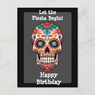 Sugar Skull Geburtstaggreeting Postkarte