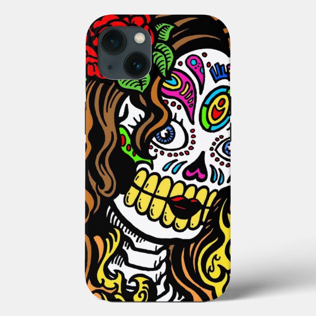 Sugar Skull Girl Case-Mate iPhone Hülle (Rückseite)