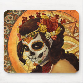 Sugar Skull Girl, Dia de los Muertos #10 Mousepad