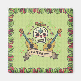 Sugar Skull & Guitars Dia de Muertos | Magnet