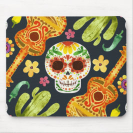 Sugar Skull & Guitars Dia de Muertos | Mousepad