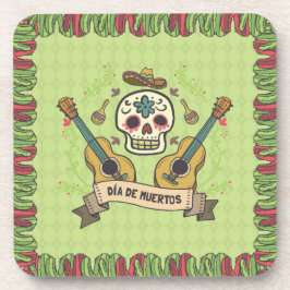 Sugar Skull & Guitars Dia de Muertos | Untersetzer