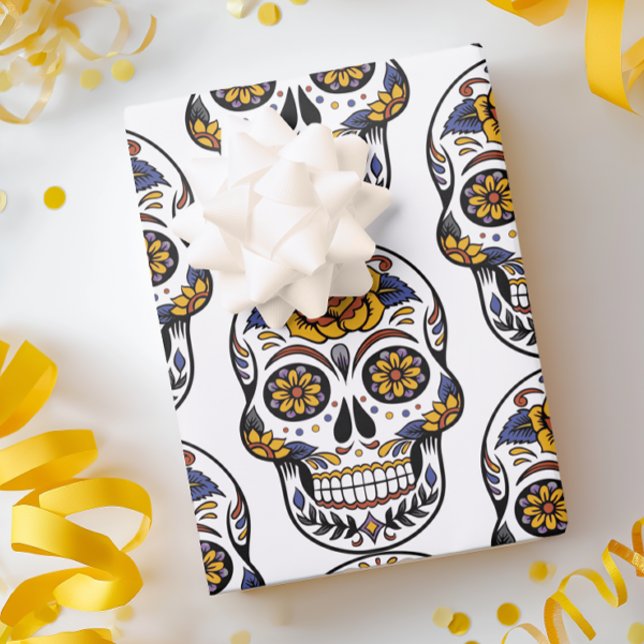 Sugar Skull Halloween Day of the Dead Geschenkpapier Set (Sugar Skull Gift Wrap)