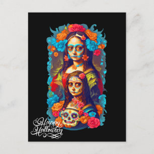 Sugar Skull Halloween, Dia de los Muertos Postkarte