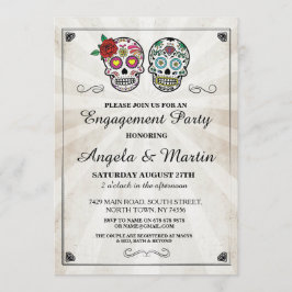 Sugar Skull Halloween Engagement Party Einladung