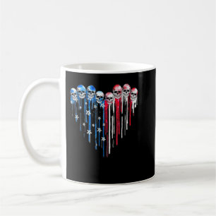 Sugar Skull Heart American Flag 4. Juli Patrio Kaffeetasse