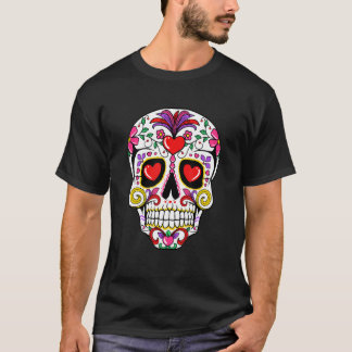 Sugar Skull Heart Eyes Valentines Day Cute Mexican T-Shirt
