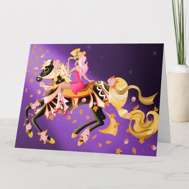 Sugar Skull Horse & Lady Karte (Vorderseite)