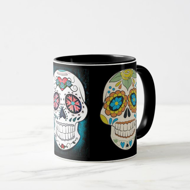 Sugar Skull-Kaffee-Tasse Tasse (VorderseiteRechts)