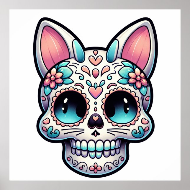 Sugar Skull Kitty Poster (Vorne)