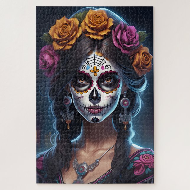 Sugar Skull - Kunst, Dichtung und Musik Puzzle (Vertikal)