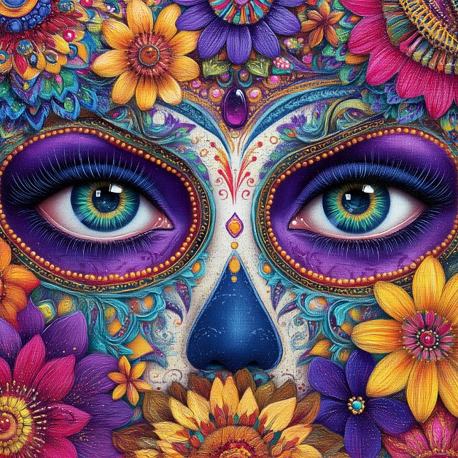 Sugar Skull Lady Face Day Of The Dead Ceramic Tile Fliese (Von Creator hochgeladen)