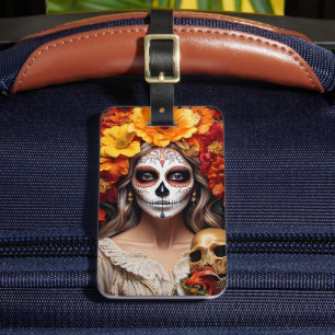 Sugar Skull Lady Gepäckmarke Gepäckanhänger
