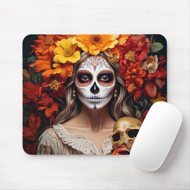 Sugar Skull Lady Mousepad (Mit Mouse)