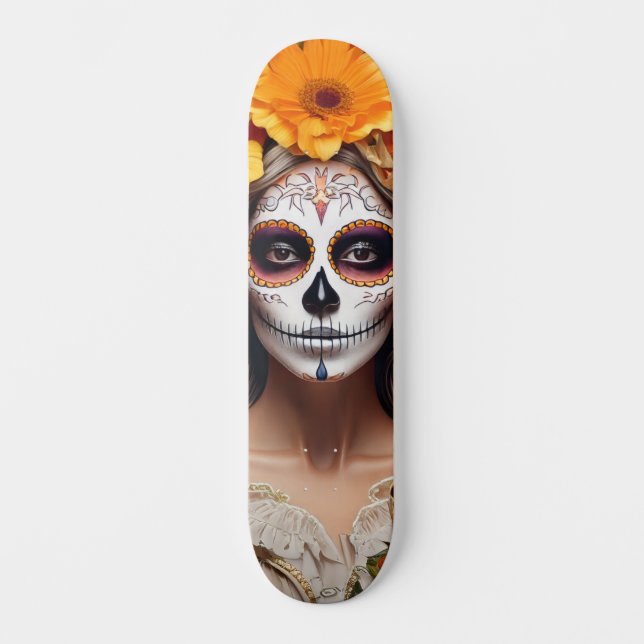 Sugar Skull Lady Skateboard (Vorderseite)