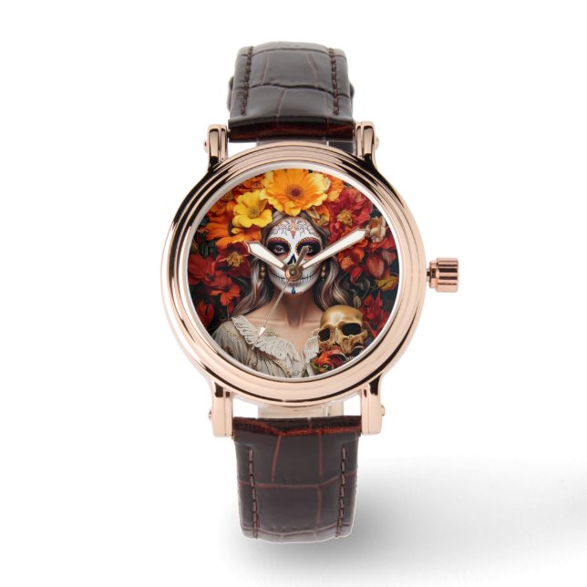 Sugar Skull Lady Watch Armbanduhr (Vorderseite)