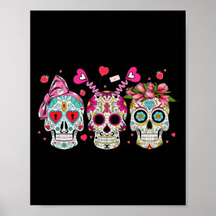 Sugar Skull Liebhaber Valentinstag Paarung Poster