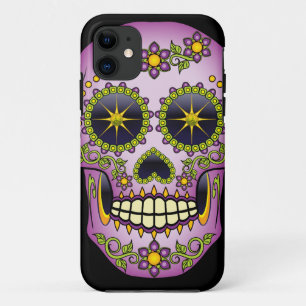 Sugar Skull Lila Floral Case-Mate iPhone Fall Hülle
