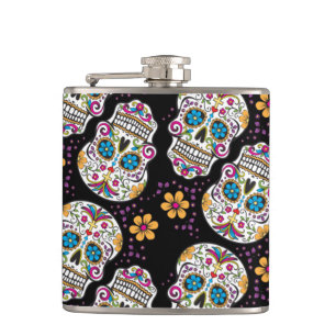 Sugar Skull Lila.png Flachmann