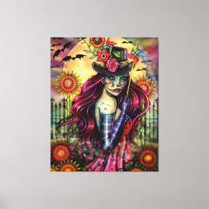 Sugar Skull Mädchen Fantasy Art von Molly Harrison Leinwanddruck