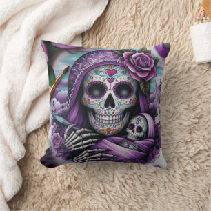 Sugar Skull Mama und Baby Kissen
