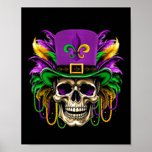 Sugar Skull Mardi Gras Kostüme Männer Frauen Kinde Poster