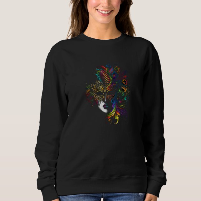Sugar Skull Mardi Gras Sweatshirt (Vorderseite)