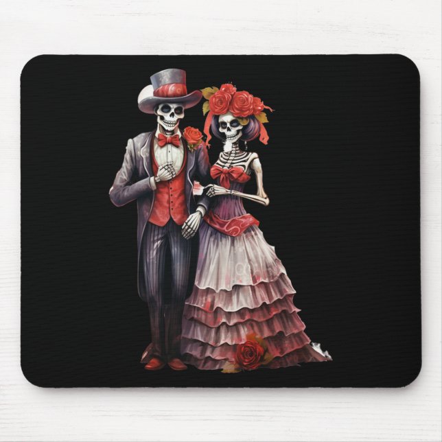 Sugar Skull Mexican Catrina Cinco De Mayo Dia De L Mousepad (Vorne)