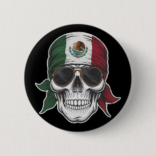 Sugar Skull Mexican Hispanic Heritage Monat Mexiko Button