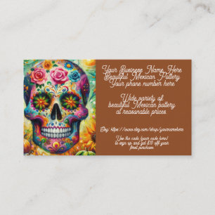 Sugar Skull Mexican Pottery Sales Shop Sales Etsy Visitenkarte