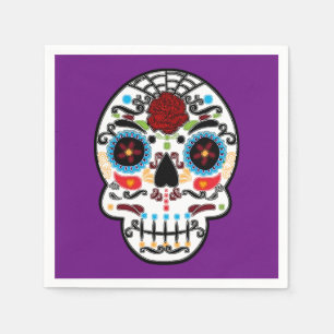 Sugar Skull Mexican Skeleton Party Serviette