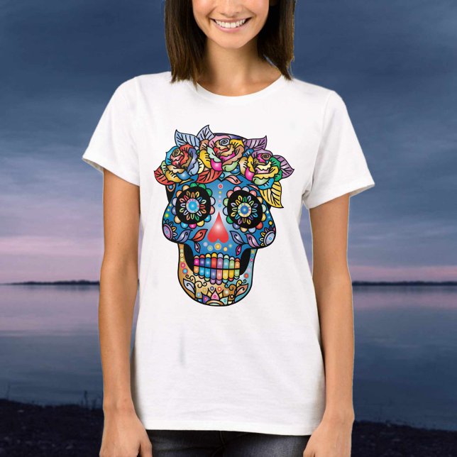 Sugar Skull mexikanische Art Style T-Shirt (Von Creator hochgeladen)