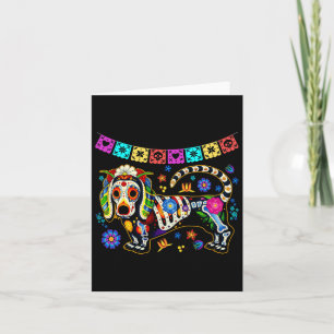 Sugar Skull mexikanische Dackel Knochen Halloween Karte