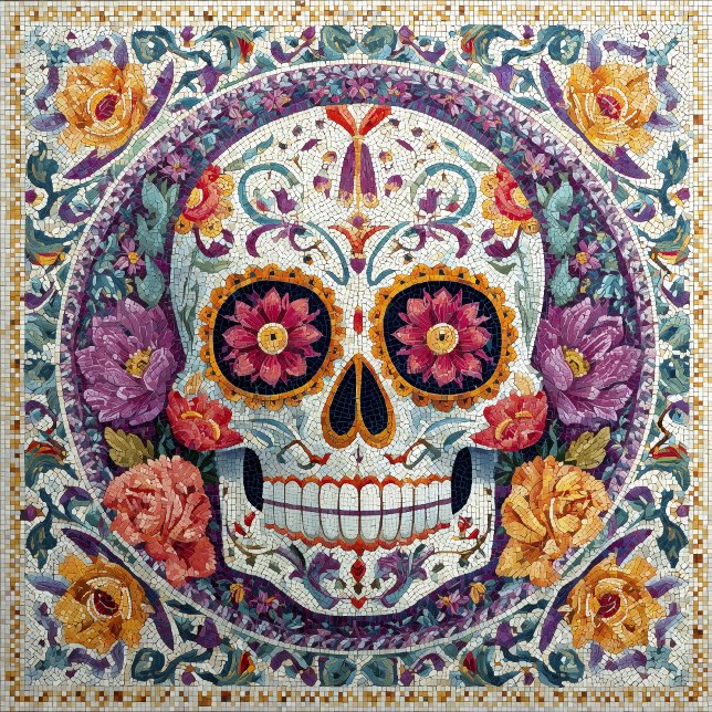 Sugar Skull Mosaic Day Of The Dead Ceramic Tile Fliese (Von Creator hochgeladen)