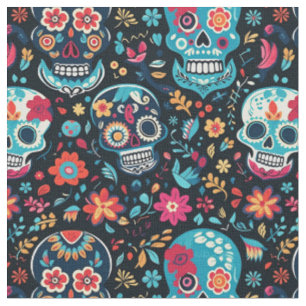 Sugar Skull Muster nahtlos Cinco De Mayo Stoff