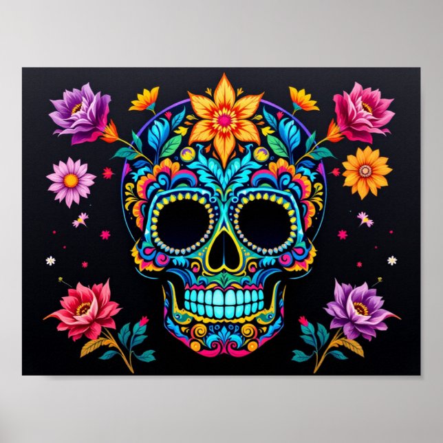 Sugar Skull N Roses  Poster (Vorne)