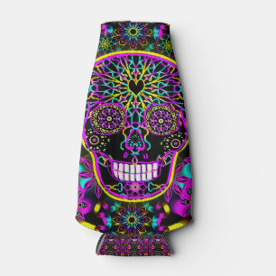 Sugar Skull Neon Pink Flaschenkühler
