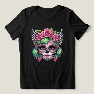 Sugar Skull Nerd Big Glasses Blumenkrone Tri-Blend Shirt