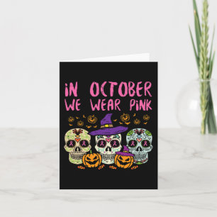 Sugar Skull October Pink Breast Cancer Awareness H Karte