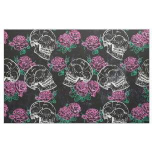 Sugar Skull Ombre Rose Funky Pastel Grunge Glam Stoff