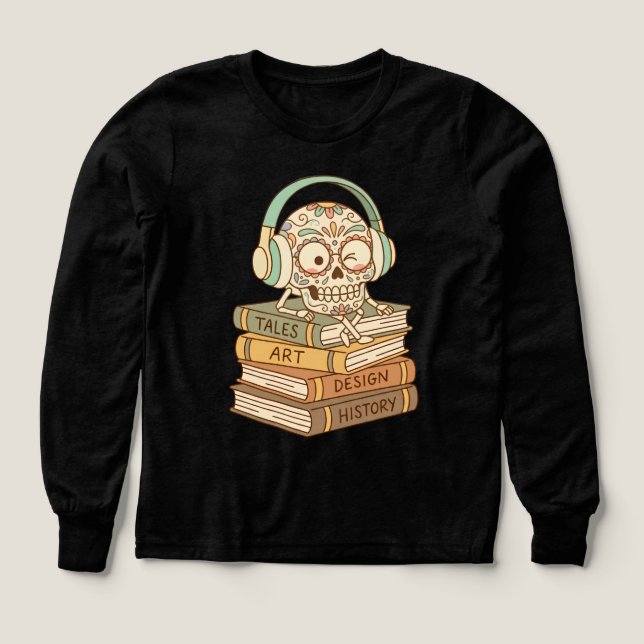 Sugar Skull Passionate About Reading (Design Vorderseite)