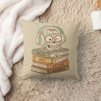 Sugar Skull Passionate About Reading Kissen