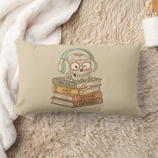 Sugar Skull Passionate About Reading Lendenkissen