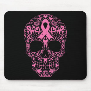 Sugar Skull Rosa Ribbon Calavera Brustkrebs Awa Mousepad