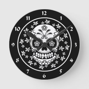 Sugar Skull Runde Wanduhr