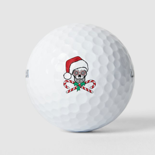 Sugar Skull Santa Golfball (Vorderseite)
