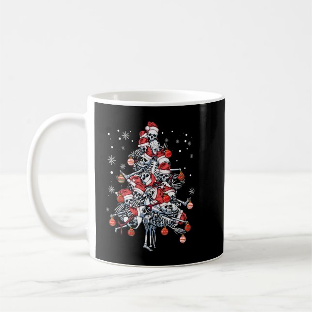 Sugar Skull Santa Hat Christmas Tree Funny Xmas Kaffeetasse (Links)