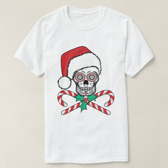 Sugar Skull Santa T-Shirt (Design vorne)