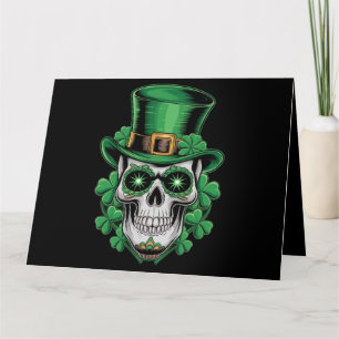 Sugar Skull St Patrick Day Lucky Kleeblatt Karte