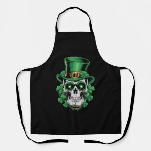 Sugar Skull St Patrick Day Lucky Kleeblatt Schürze